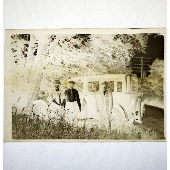 1920s Photograph Negative Original Antique Touring Car Transportation C65 - Picture 1 of 1